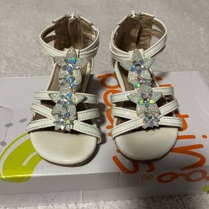 Jumping Beans toddler girl gladiator sandals, white, size 6